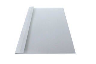 Ösenmappe, Leinenstruktur, 7 mm, Farbe grau, glasklare Folie, VPE= 100 St.