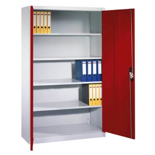 CP Stahlschrank C 2000 Acurado 9460-000 S10693 lichtgrau, rubinrot 4 Fachböden 120,0 x 40,0 x 195,0 cm, aufgebaut, 1 St.