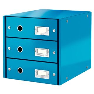 LEITZ Schubladenbox Click & Store  blau 60480036, DIN A4 mit 3 Schubladen, 1 St.