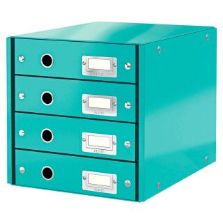 LEITZ Schubladenbox Click & Store  eisblau 60490051, DIN A4 mit 4 Schubladen, 1 St.