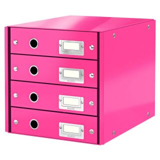 LEITZ Schubladenbox Click & Store  pink 60490023, DIN A4 mit 4 Schubladen, 1 St.
