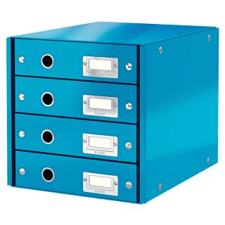 LEITZ Schubladenbox Click & Store  blau 60490036, DIN A4 mit 4 Schubladen, 1 St.