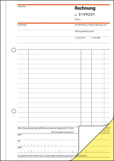 SIGEL Rechnung für Kleinunternehmer mit fortlaufenden Nummern (ohne MwSt.-Ausweis) Formularbuch SD130, 1 St.