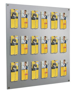 Kerkmann Wandprospekthalter Fokus alu 1/3 DIN A4 75,0 x 6,5 x 100,0 cm, 1 St.