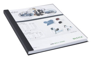 LEITZ Buchbindemappen schwarz Softcover für 71 - 105 Blatt DIN A4, 10 St.