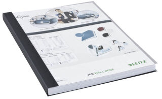 LEITZ Buchbindemappen schwarz Softcover für 106 - 140 Blatt DIN A4, 10 St.