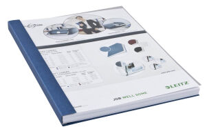 LEITZ Buchbindemappen blau Softcover für 106 - 140 Blatt DIN A4, 10 St.