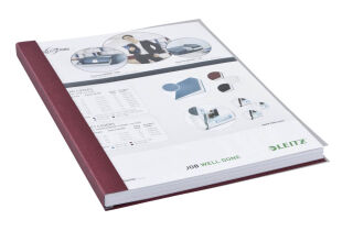 LEITZ Buchbindemappen rot Softcover für 106 - 140 Blatt DIN A4, 10 St.