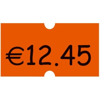PrinterLabels AS Preisetiketten leuchtorange permanent 21,6 x 12,0 mm, 45 Rollen