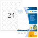 HERMA Etiketten 5066 weiß 40,0 x 40,0 mm, 25 Blatt