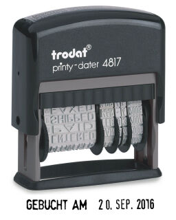trodat Datumstempel mit Text printy dater 4817 selbstfärbend schwarz ohne Logo, 1 St.
