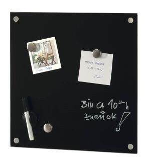 Zeller Glas-Magnettafel 40,0 x 40,0 cm schwarz