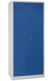 Gürkan Putzmittelschrank 104528 lichtgrau, enzianblau 4 Fachböden 80,0 x 50,0 x 180,0 cm, aufgebaut, 1 St.