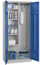 Gürkan Putzmittelschrank 104528 lichtgrau, enzianblau 4 Fachböden 80,0 x 50,0 x 180,0 cm, aufgebaut, 1 St.