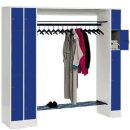 CP Garderobe mit Schließfächern Serie 8070 lichtgrau, enzianblau 80730-00 S10006, 15 Schließfächer 210,0 x 48,0 x 195,0 cm