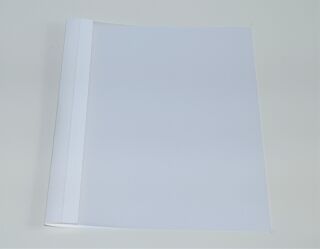 Ösenmappe, Lederstruktur, 12 mm, Farbe weiß, satinierte Folie, VPE= 100 St.