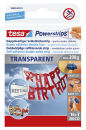 tesa Powerstrips TRANSPARENT Klebestreifen für max. 200,0 g, 1,5 x 4,2 cm, 16 St.