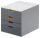DURABLE Schubladenbox VARICOLOR®  dunkelgrau mit bunten Farblinien 760427, DIN A4 mit 4 Schubladen, 1 St.