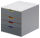 DURABLE Schubladenbox VARICOLOR®  dunkelgrau mit bunten Farblinien 760427, DIN C4 mit 4 Schubladen