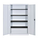 mauser Stahlschrank entero BFZ5 - 12 7035/7035 lichtgrau 4 Fachböden 120,0 x 50,0 x 195,0 cm, aufgebaut, 1 St.