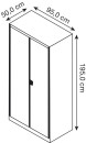 mauser Stahlschrank entero BF5 - 9010/9010 reinweiß 95,0 x 50,0 x 195,0 cm, aufgebaut