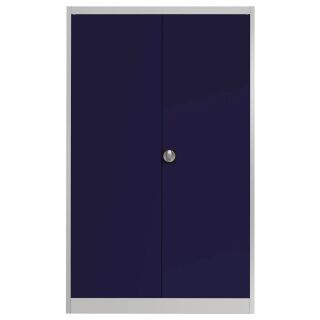 mauser Stahlschrank entero BF5-12 - 7035/5003 lichtgrau, saphirblau 4 Fachböden 120,0 x 50,0 x 195,0 cm, aufgebaut, 1 St.