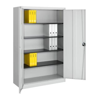mauser Stahlschrank entero BF5-12 - 7035/7035 lichtgrau 4 Fachböden 120,0 x 50,0 x 195,0 cm, aufgebaut, 1 St.