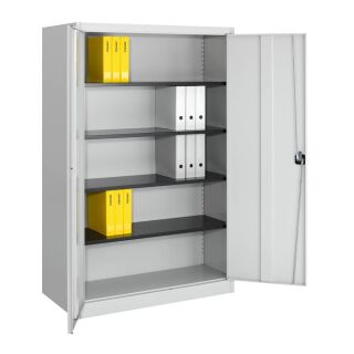 mauser Stahlschrank entero BF6 - 12 -7035/7035 lichtgrau 4 Fachböden 120,0 x 60,0 x 195,0 cm, aufgebaut, 1 St.