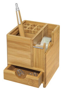 WEDO Schreibtisch-Organizer Bambus braun Bambus 4 Fächer 10,3 x 10,3 x 11,7 cm