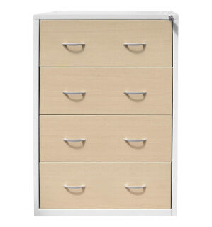Gürkan Hängeregistraturschrank silber, ahorn 4 Schubladen 76,0 x 62,0 x 132,0 cm, 1 St.