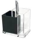 WEDO Stiftehalter Exklusiv glasklar/schwarz Acryl 2...