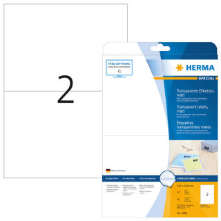 HERMA Folienetiketten 4683 transparent 210,0 x 148,0 mm, 25 Blatt
