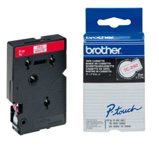 brother Schriftband TC-292 TC292, 9 mm, rot auf weiß, 1 St.