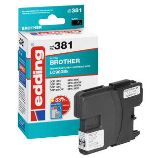 edding EDD-381 schwarz Druckerpatrone kompatibel zu brother LC-980BK