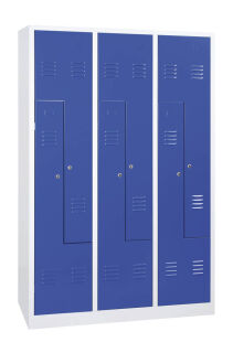 Gürkan Z-Spind lichtgrau, blau 106584, 6 Schließfächer 120,0 x 50,0 x 180,0 cm