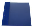 Berichtsmappen blau, 100er Pack, 2 fach geöst, Schnellheftermechanik, mit silbernem Ösen, mit satinierter Folie
