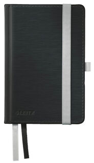 LEITZ Notizbuch DIN A6 kariert, satin schwarz Hardcover 160 Seiten, 1 St.