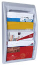 PAPERFLOW Wandprospekthalter Kompakt silber DIN A4 quer 4...