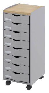 PAPERFLOW Bürowagen grau 28,8 x 35,0 x 74,5, ohne Rollen 69,0 cm