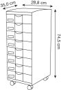 PAPERFLOW Bürowagen grau 28,8 x 35,0 x 74,5, ohne...
