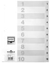 DURABLE Ordnerregister DIN A4 Vollformat 1-10 weiß...