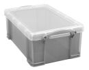 Really Useful Box Aufbewahrungsbox 9,0 l transparent, grau 39,5 x 25,5 x 15,5 cm