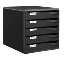 LEITZ Schubladenbox Post-Set  schwarz 52930095, DIN A4...