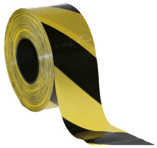 Absperrband gelb, schwarz 80,0 mm x 500,0 m