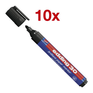 edding Brilliant-Paper-Marker 30 Permanentmarker schwarz 1,5 - 3,0 mm, 10 St.