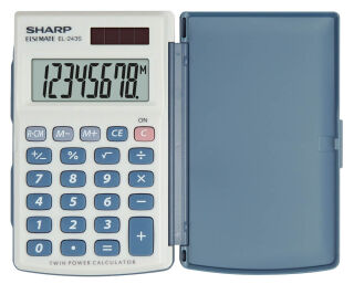SHARP EL-243S Taschenrechner grau/blau