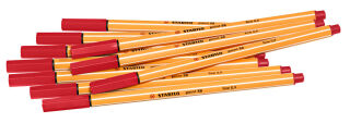 STABILO point 88 Fineliner rot 0,4 mm, 10 St.