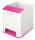 LEITZ Stiftehalter WOW Duo Colour perlweiß/pink Polystyrol 2 Fächer 9,0 x 10,1 x 10,0 cm