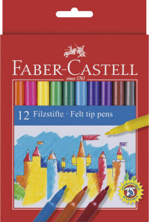 FABER-CASTELL Filzstifte farbsortiert, 12 St.