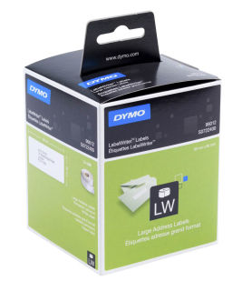 DYMO Endlosetikettenrollen für Etikettendrucker S0722400 weiß, 89,0 x 36,0 mm, 2 x 260 Etiketten